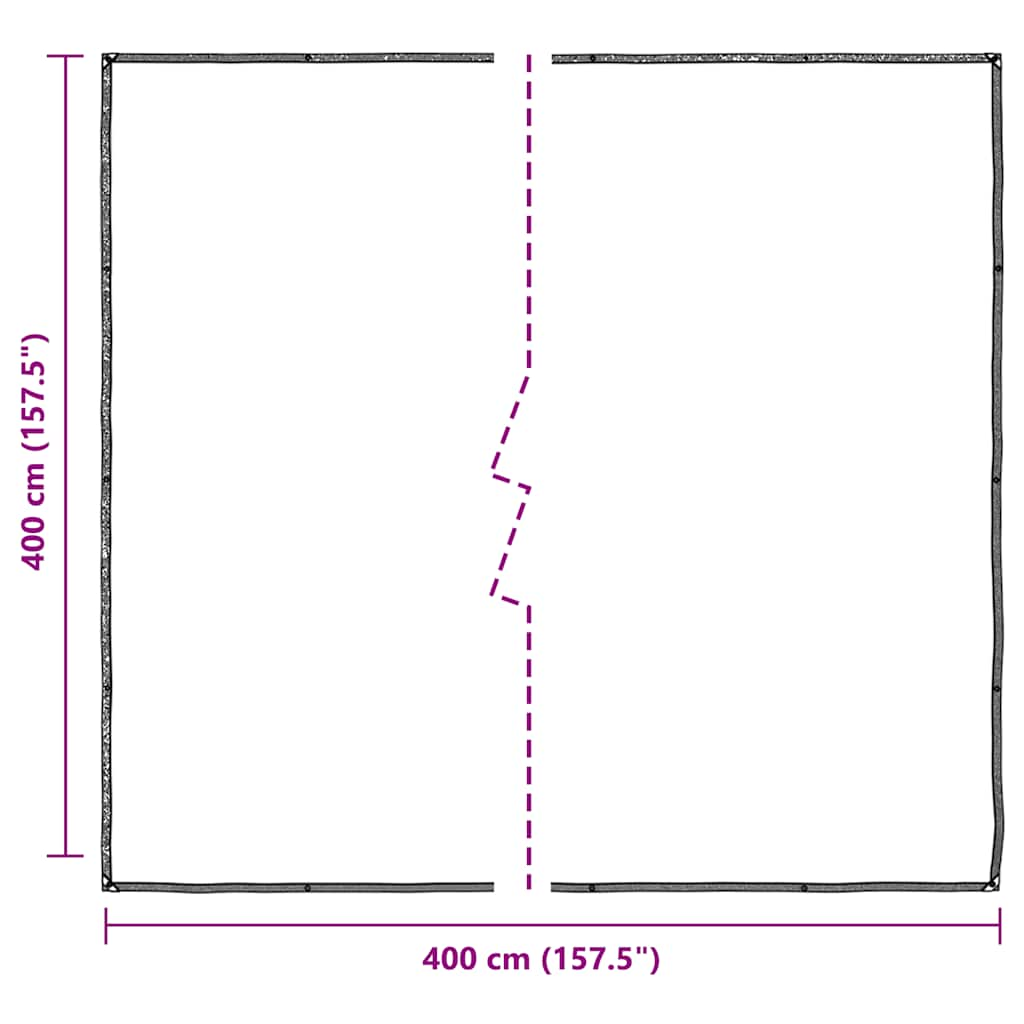 Doorzichtig zeildoek met zeilringen 4x4 m polyethyleen