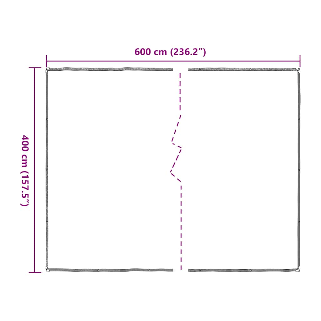 Doorzichtig zeildoek met zeilringen 4x6 m polyethyleen