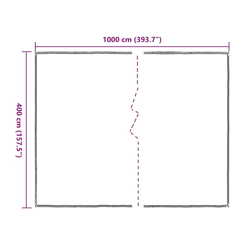 Doorzichtig zeildoek met zeilringen 4x10 m polyethyleen