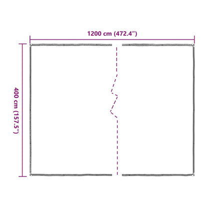 Doorzichtig zeildoek met zeilringen 4x12 m polyethyleen