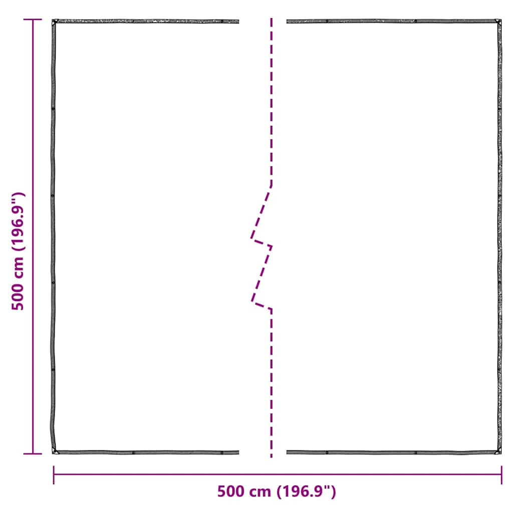 Doorzichtig zeildoek met zeilringen 5x5 m polyethyleen