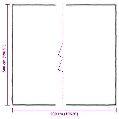 Doorzichtig zeildoek met zeilringen 5x5 m polyethyleen