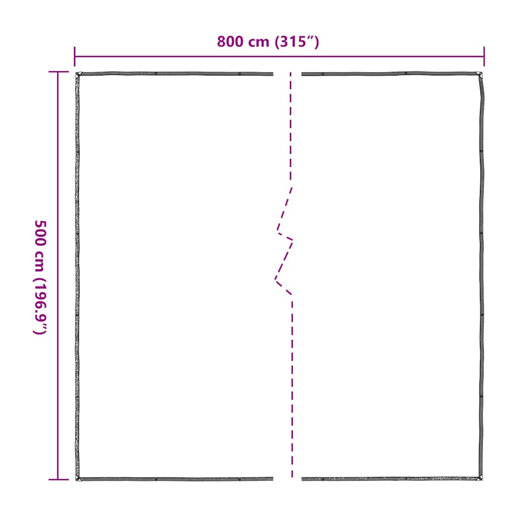 Doorzichtig zeildoek met zeilringen 5x8 m polyethyleen