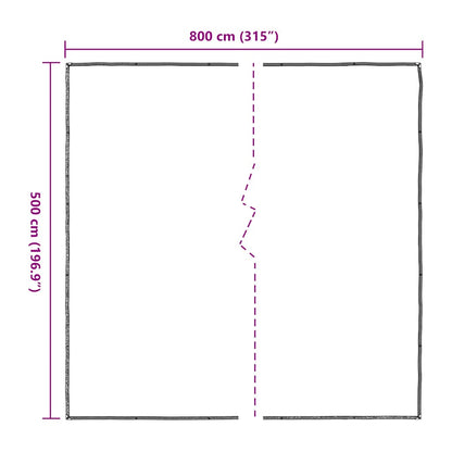 Doorzichtig zeildoek met zeilringen 5x8 m polyethyleen