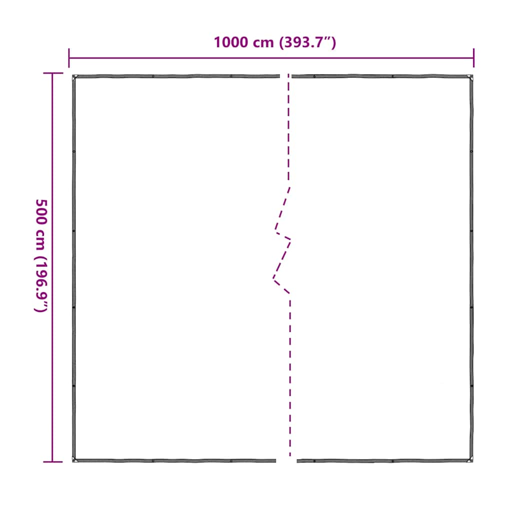 Doorzichtig zeildoek met zeilringen 5x10 m polyethyleen