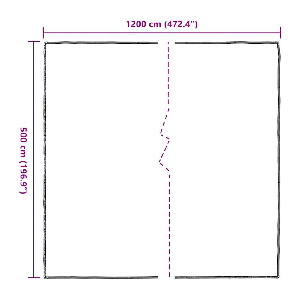 Doorzichtig zeildoek met zeilringen 5x12 m polyethyleen