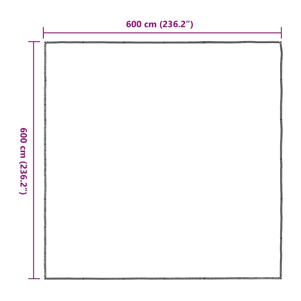 Doorzichtig zeildoek met zeilringen 6x6 m polyethyleen