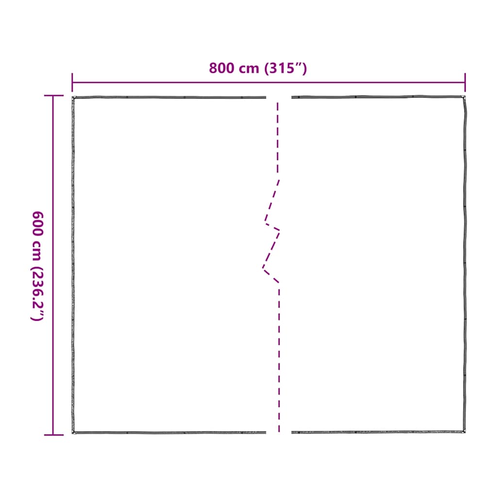 Doorzichtig zeildoek met zeilringen 6x8 m polyethyleen