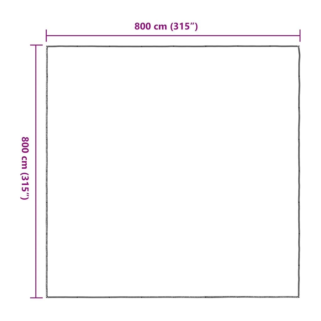 Doorzichtig zeildoek met zeilringen 8x8 m polyethyleen