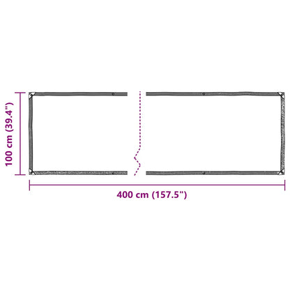 Doorzichtig zeildoek met zeilringen 1x4 m PVC