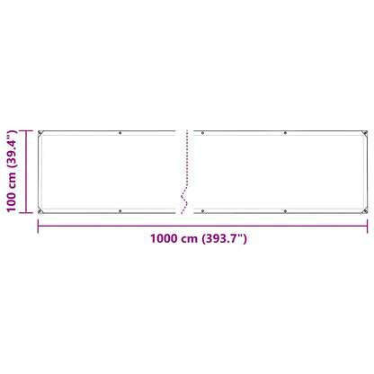 Doorzichtig zeildoek met zeilringen 1x10 m PVC