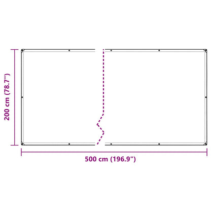 Doorzichtig zeildoek met zeilringen 2x5 m PVC