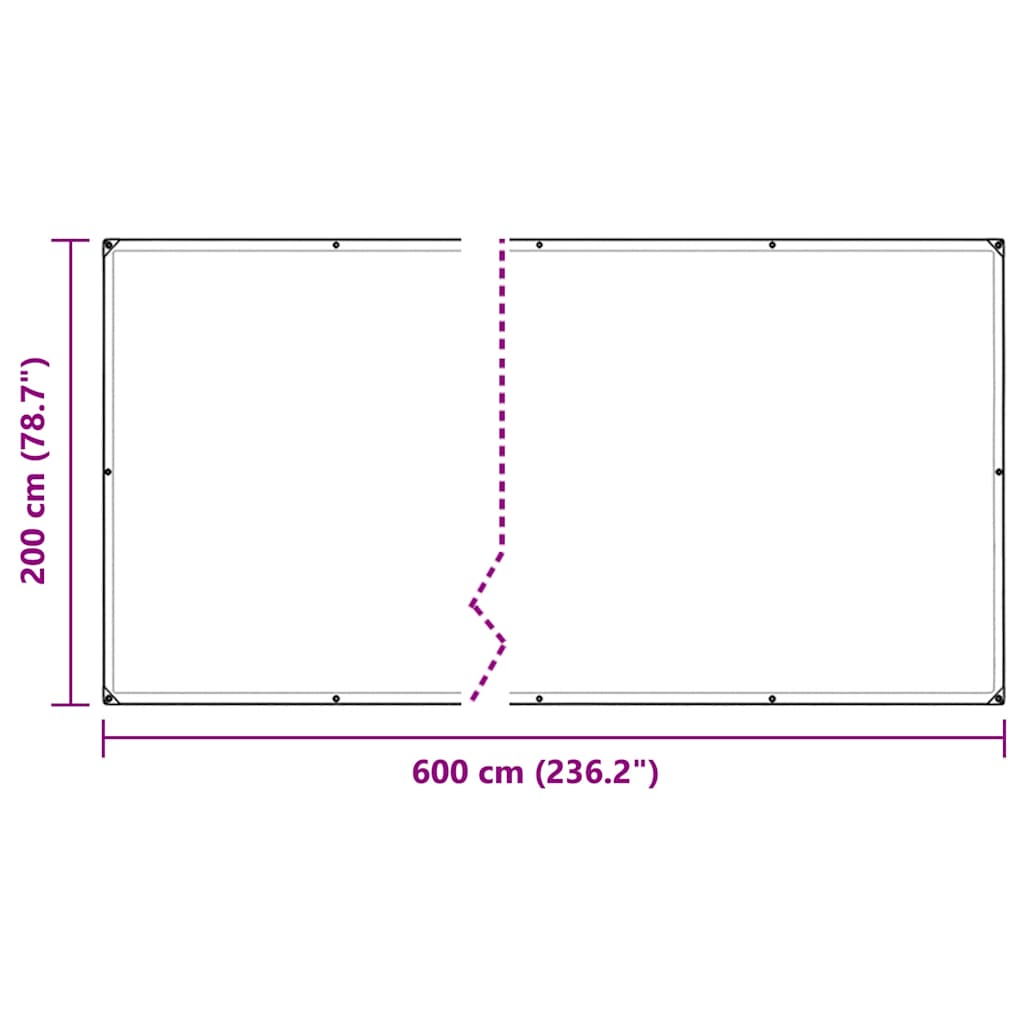 Doorzichtig zeildoek met zeilringen 2x6 m PVC