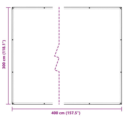 Doorzichtig zeildoek met zeilringen 3x4 m PVC