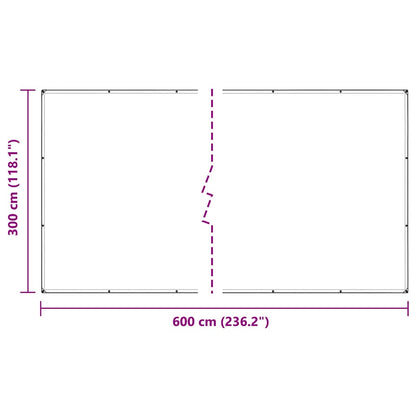 Doorzichtig zeildoek met zeilringen 3x6 m PVC