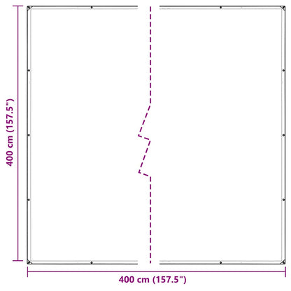 Doorzichtig zeildoek met zeilringen 4x4 m PVC