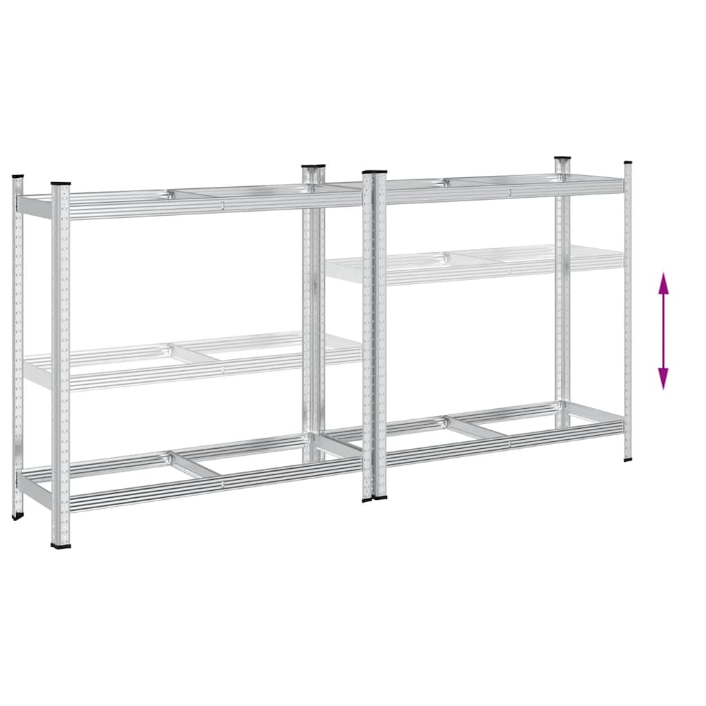 2-laags bandenrekken 2 st 110x40x109 cm staal zilverkleurig