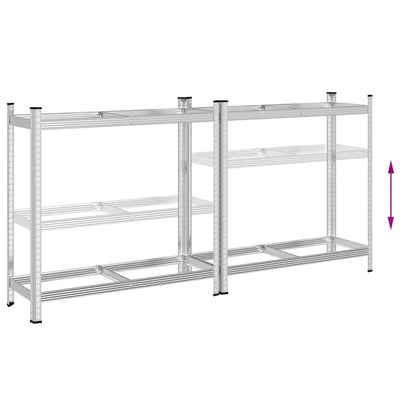 2-laags bandenrekken 2 st 110x40x109 cm staal zilverkleurig