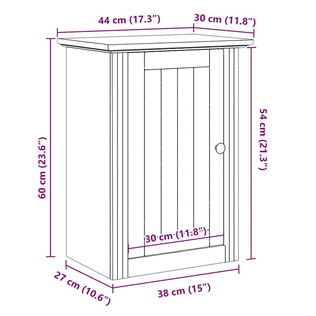 Badkamerwandkast BODO 44x30x60 cm wit