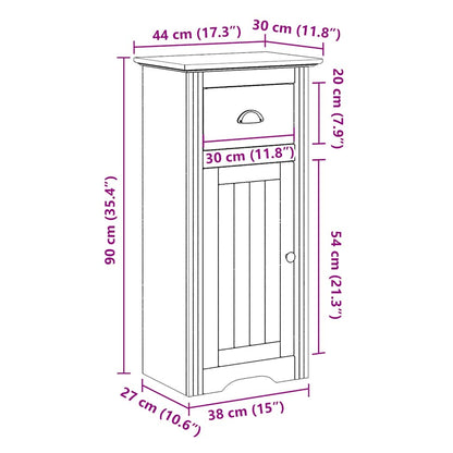 Badkamerkast BODO 44x30x90 cm wit