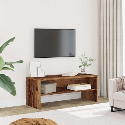 Tv-meubel 100x40x40 cm bewerkt hout oud houtkleurig