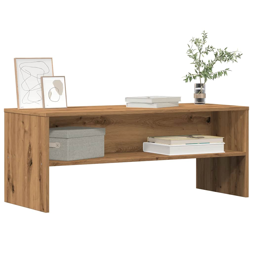 Tv-meubel 100x40x40 cm bewerkt hout artisanaal eikenkleurig