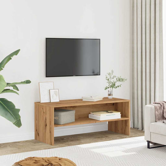 Tv-meubel 100x40x40 cm bewerkt hout artisanaal eikenkleurig