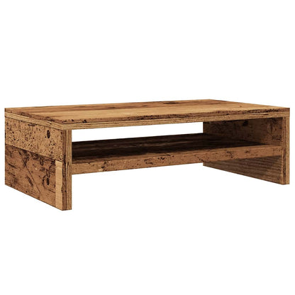 Monitorstandaard 42x24x13 cm bewerkt hout oud houtkleurig