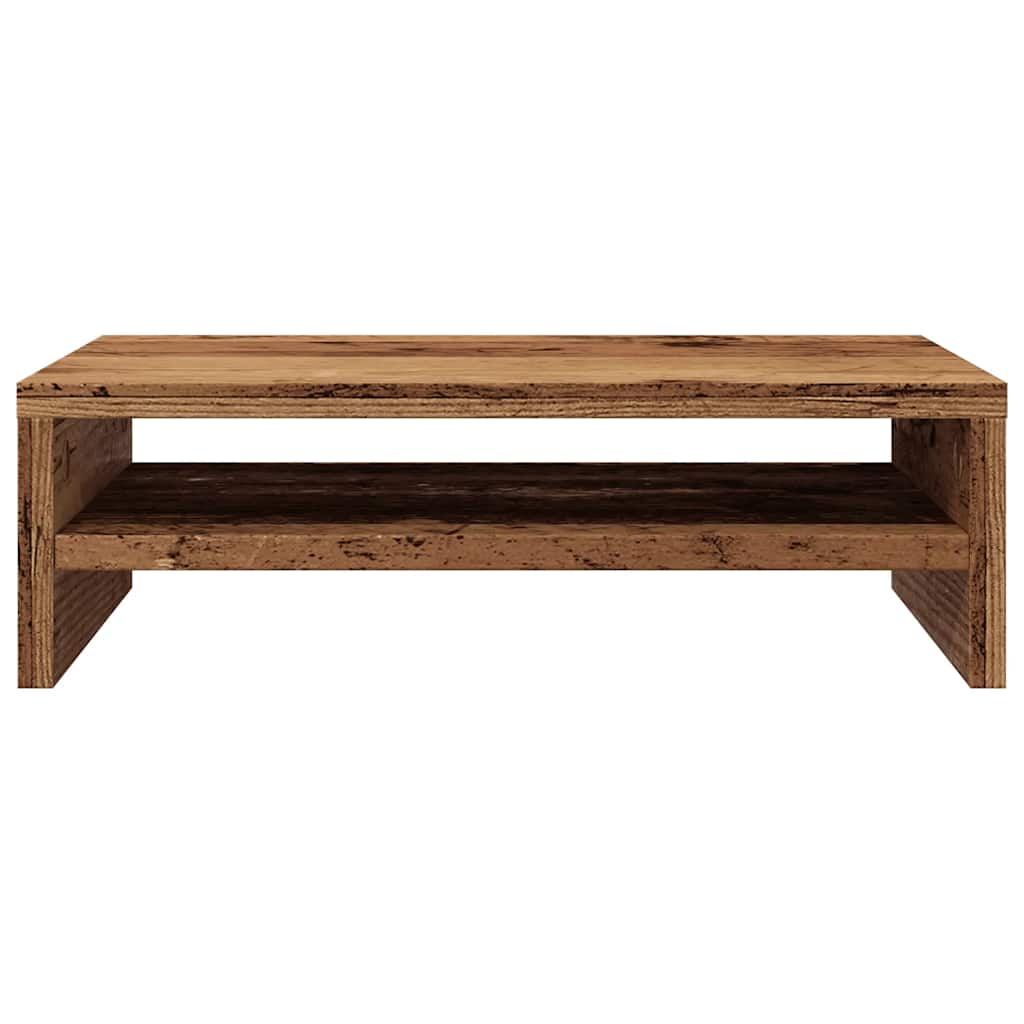 Monitorstandaard 42x24x13 cm bewerkt hout oud houtkleurig