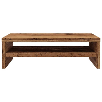 Monitorstandaard 42x24x13 cm bewerkt hout oud houtkleurig