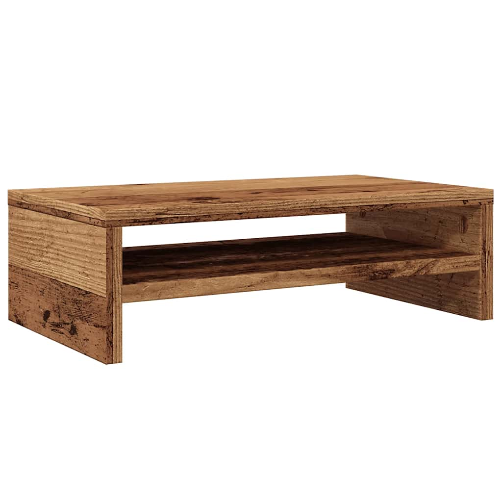 Monitorstandaard 42x24x13 cm bewerkt hout oud houtkleurig