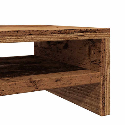 Monitorstandaard 42x24x13 cm bewerkt hout oud houtkleurig