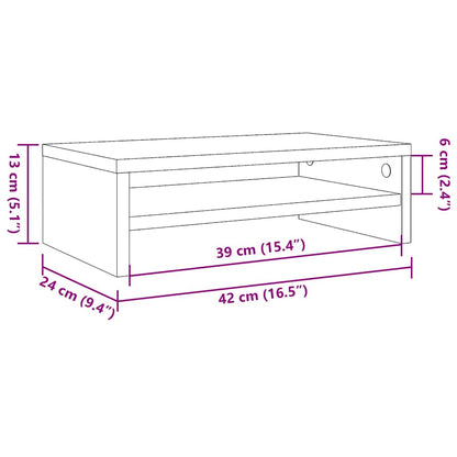 Monitorstandaard 42x24x13 cm bewerkt hout oud houtkleurig