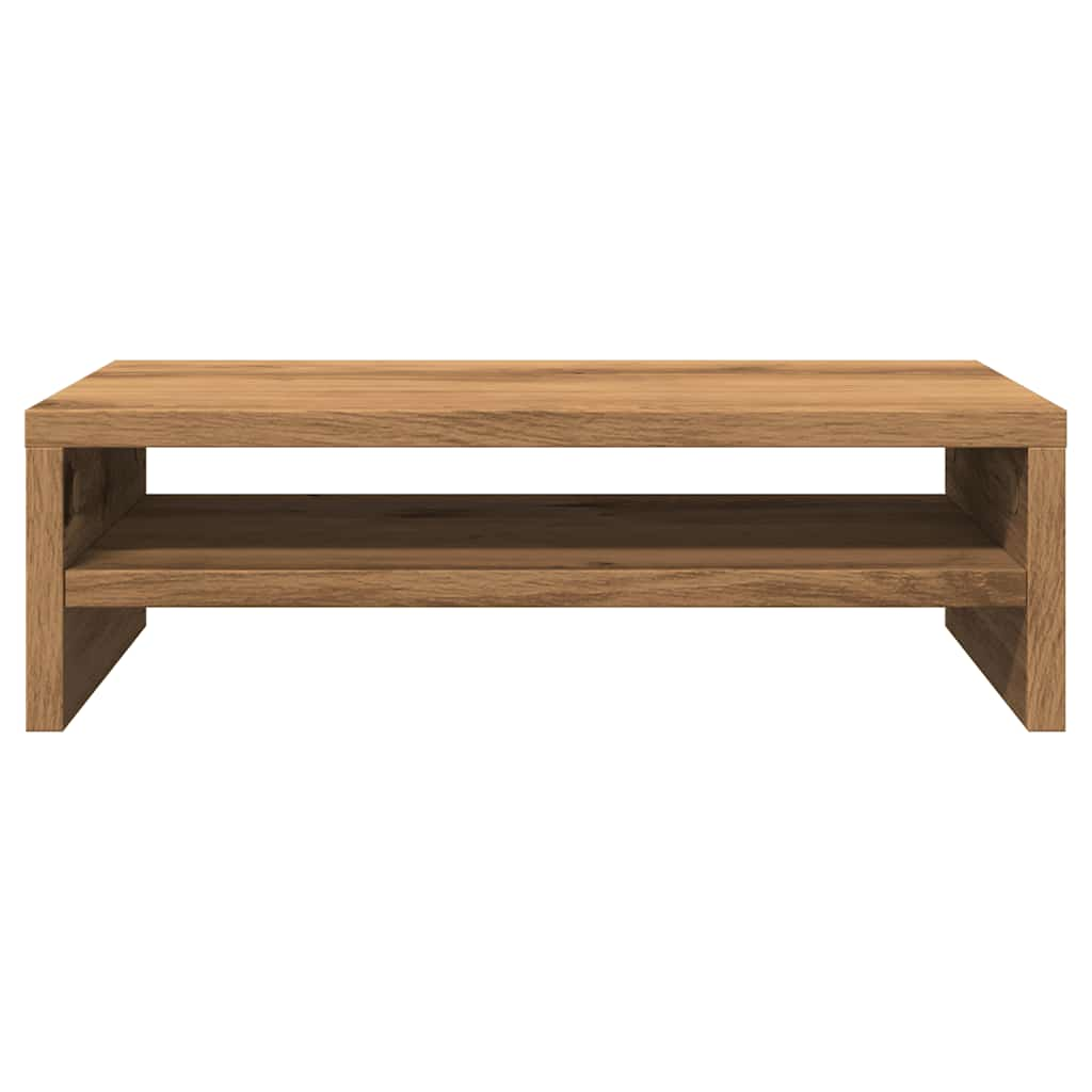 Monitorstandaard 42x24x13 cm bewerkt hout artisanaal eikenkleur