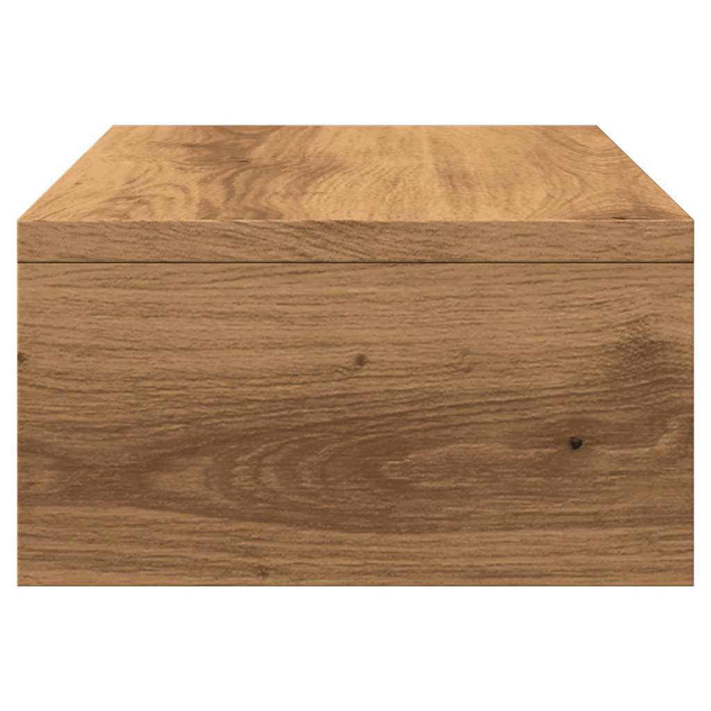 Monitorstandaard 42x24x13 cm bewerkt hout artisanaal eikenkleur