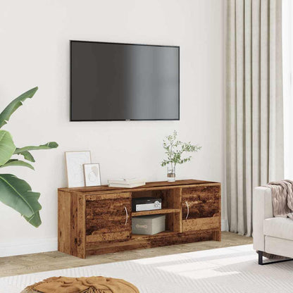 Tv-meubel 102x30x37,5 cm bewerkt hout oud houtkleurig