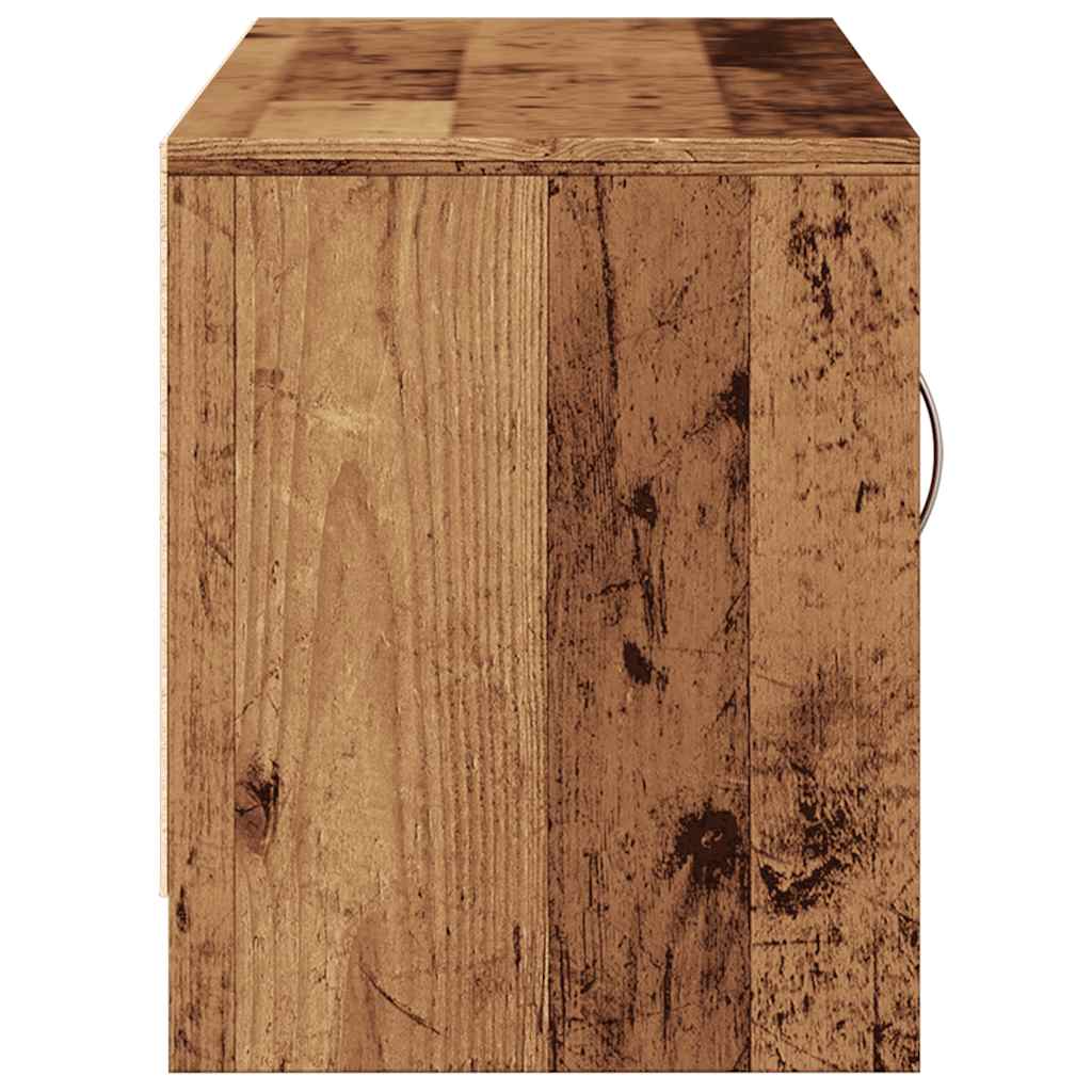 Tv-meubel 102x30x37,5 cm bewerkt hout oud houtkleurig