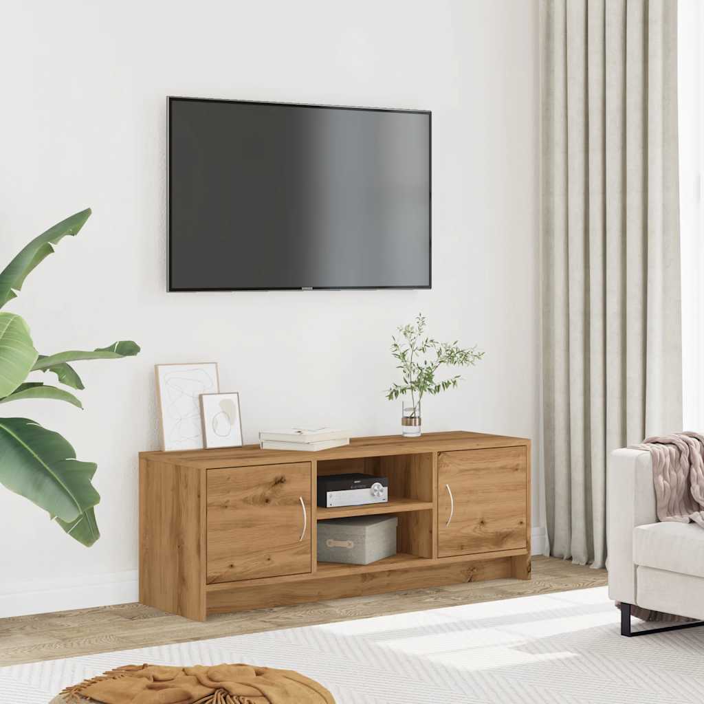 Tv-meubel 102x30x37,5 cm bewerkt hout artisanaal eikenkleur