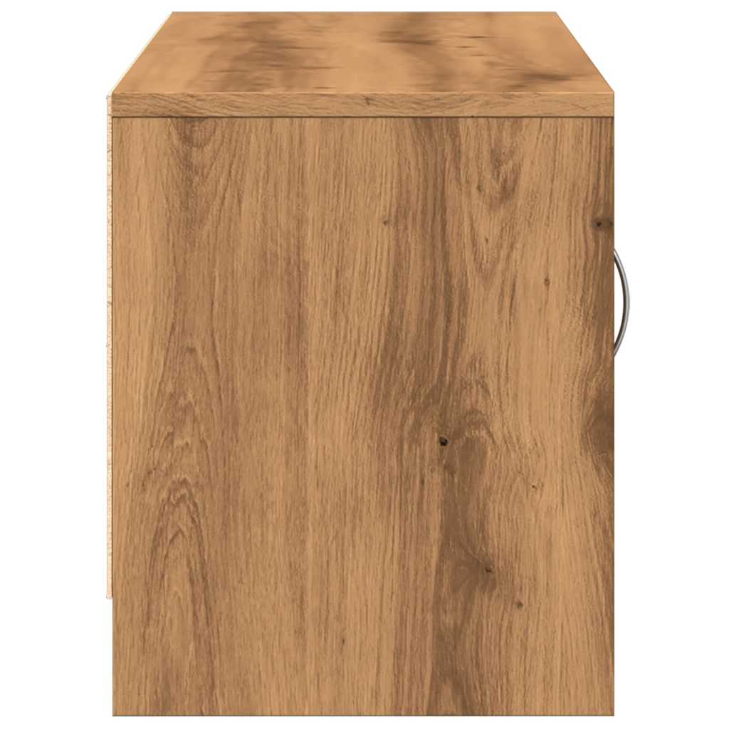 Tv-meubel 102x30x37,5 cm bewerkt hout artisanaal eikenkleur