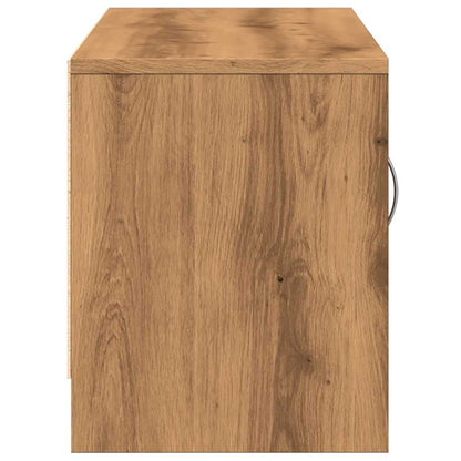 Tv-meubel 102x30x37,5 cm bewerkt hout artisanaal eikenkleur