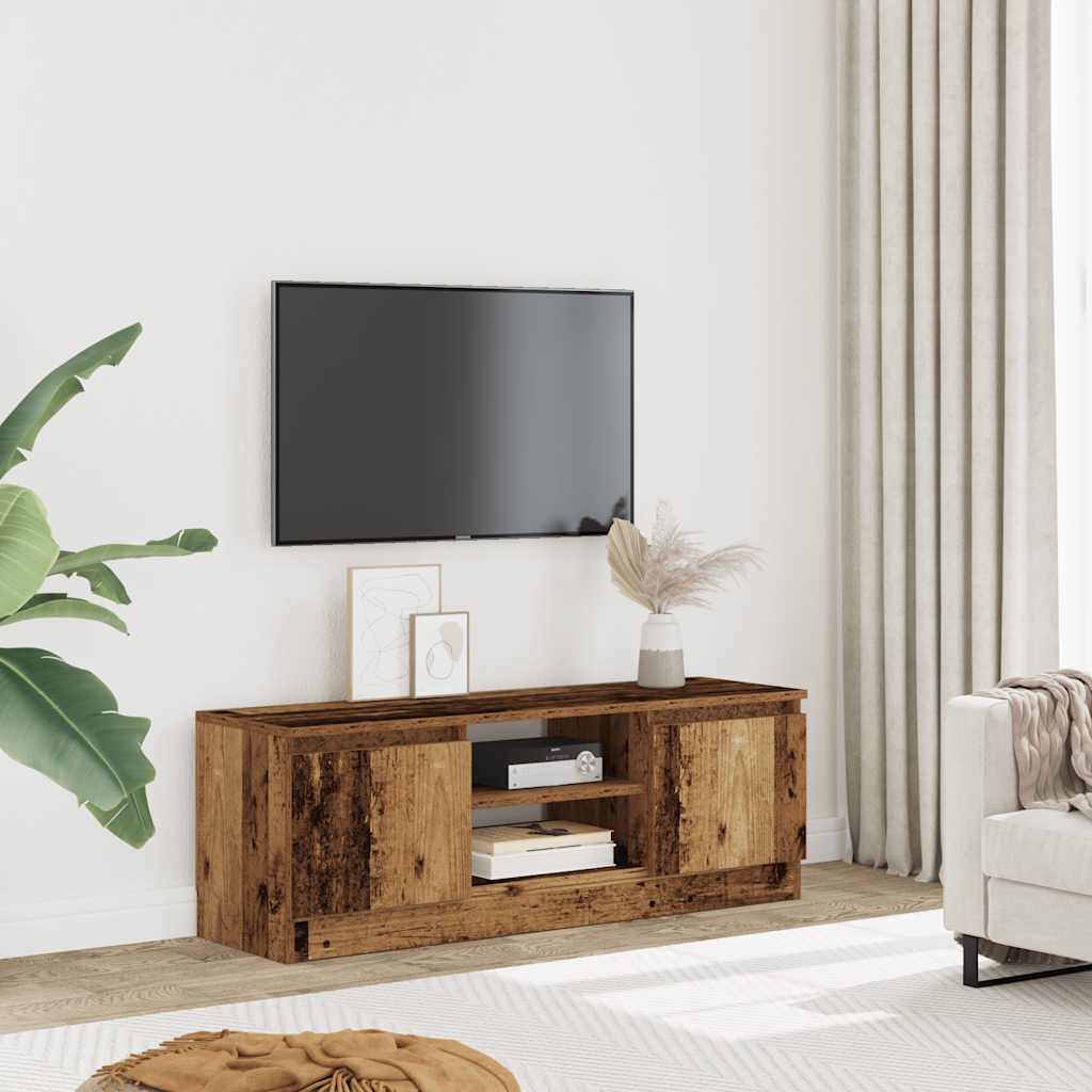 Tv-meubel 102x30x36 cm bewerkt hout oud houtkleurig