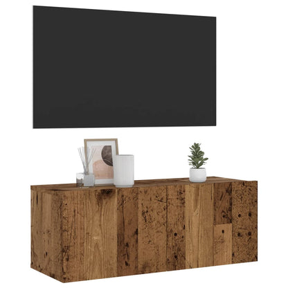 Tv-wandmeubel 80x30x30 cm bewerkt hout oud houtkleurig