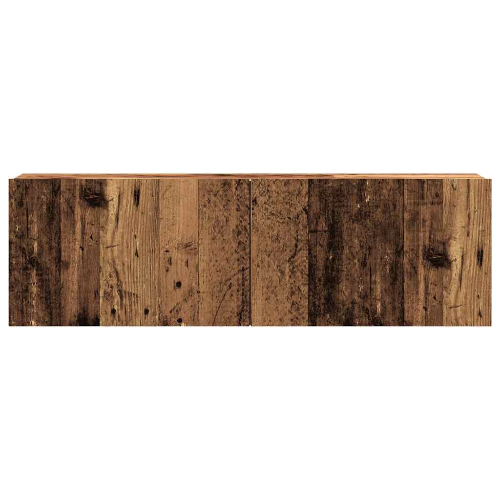 Tv-wandmeubel 100x30x30 cm bewerkt hout oud houtkleurig