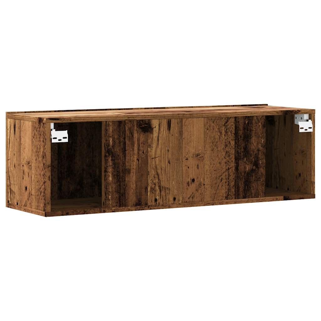 Tv-wandmeubel 100x30x30 cm bewerkt hout oud houtkleurig