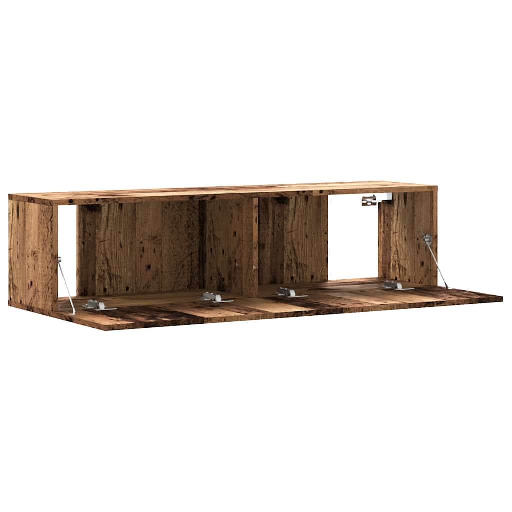 Tv-wandmeubel 120x30x30 cm bewerkt hout oud houtkleurig