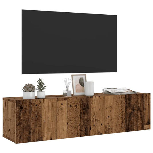 Tv-wandmeubel 120x30x30 cm bewerkt hout oud houtkleurig