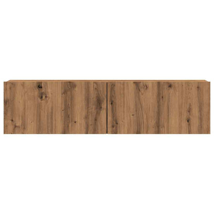 Tv-wandmeubel 120x30x30 cm bewerkt hout artisanaal eikenkleurig