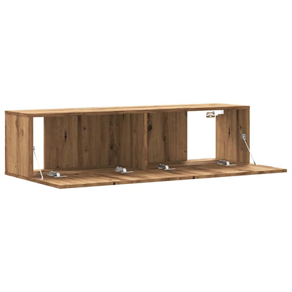 Tv-wandmeubel 120x30x30 cm bewerkt hout artisanaal eikenkleurig