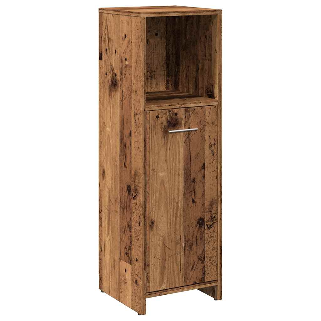 Badkamerkast 30x30x95 cm bewerkt hout oud houtkleurig