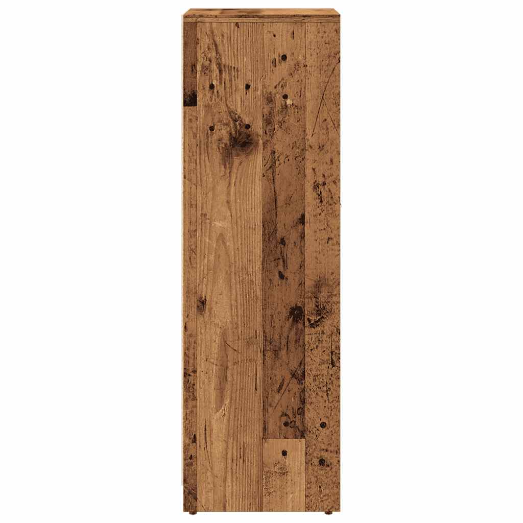 Badkamerkast 30x30x95 cm bewerkt hout oud houtkleurig